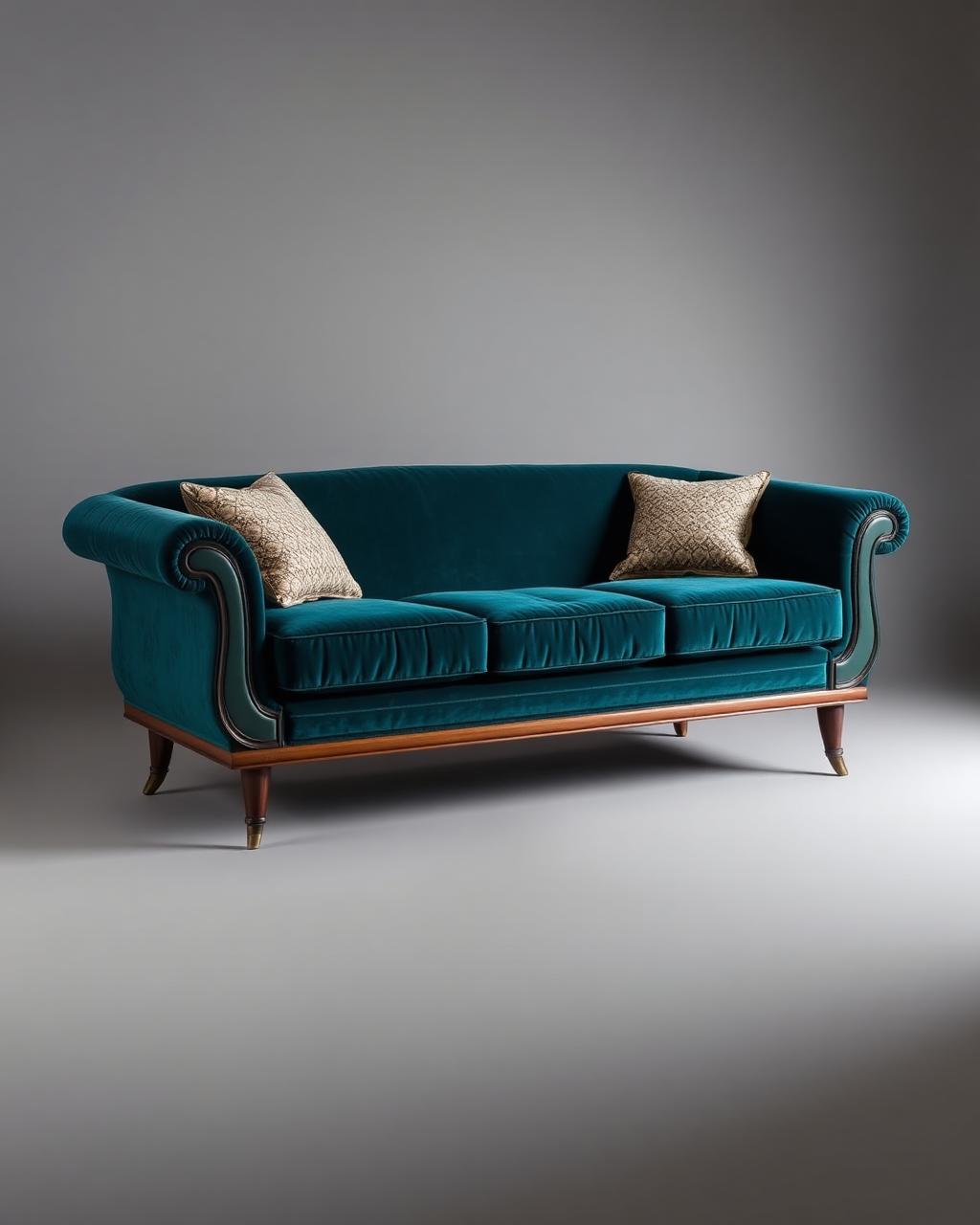 Divano anni '70 — rifacimento completo in velluto